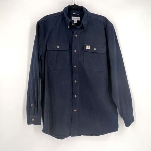 Carhartt Men's‎ Blue Button-Down Long Sleeve Original Fit Shirt Size Medium - Picture 2 of 11